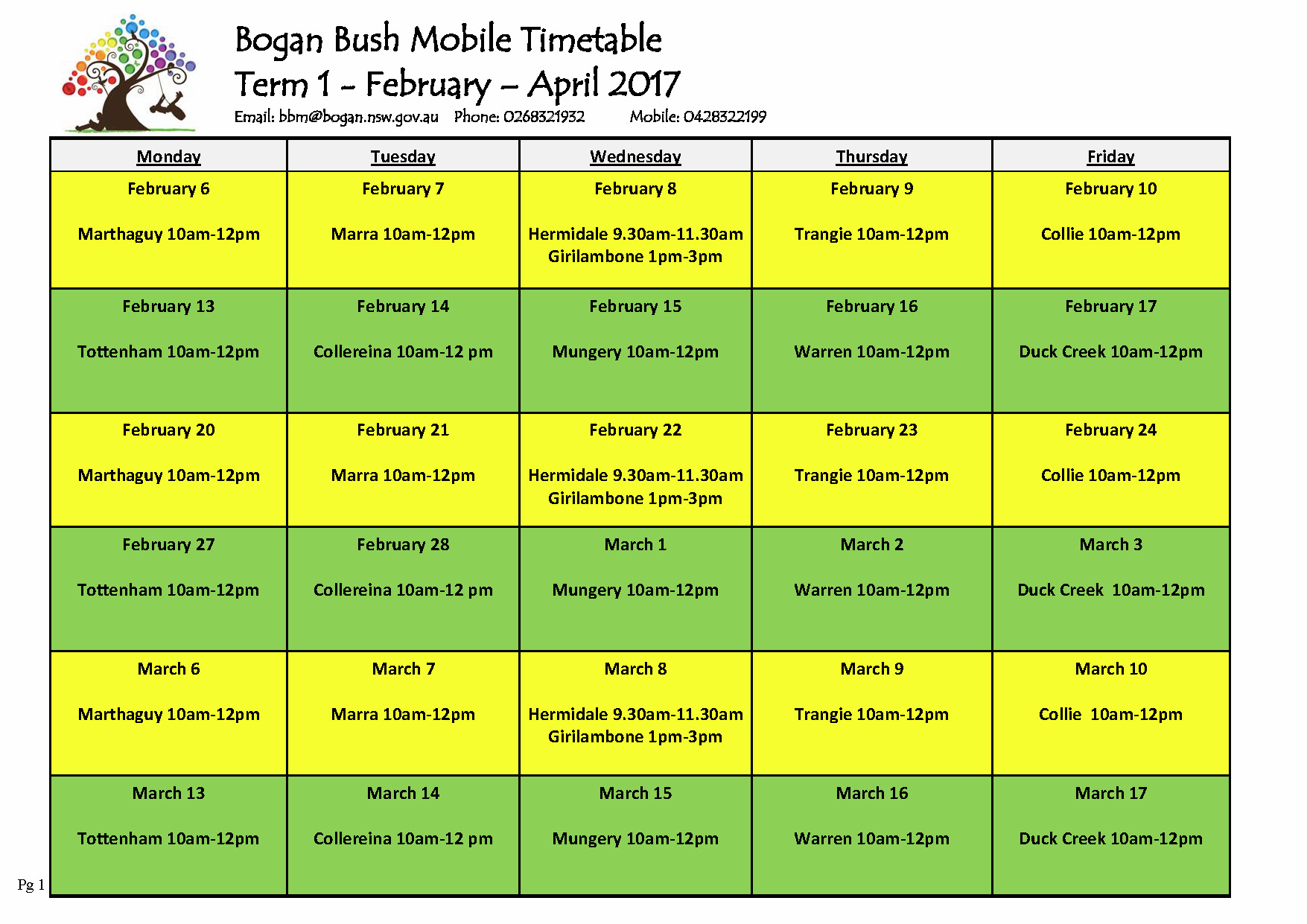 Timetable Term 4 2016 Page 2