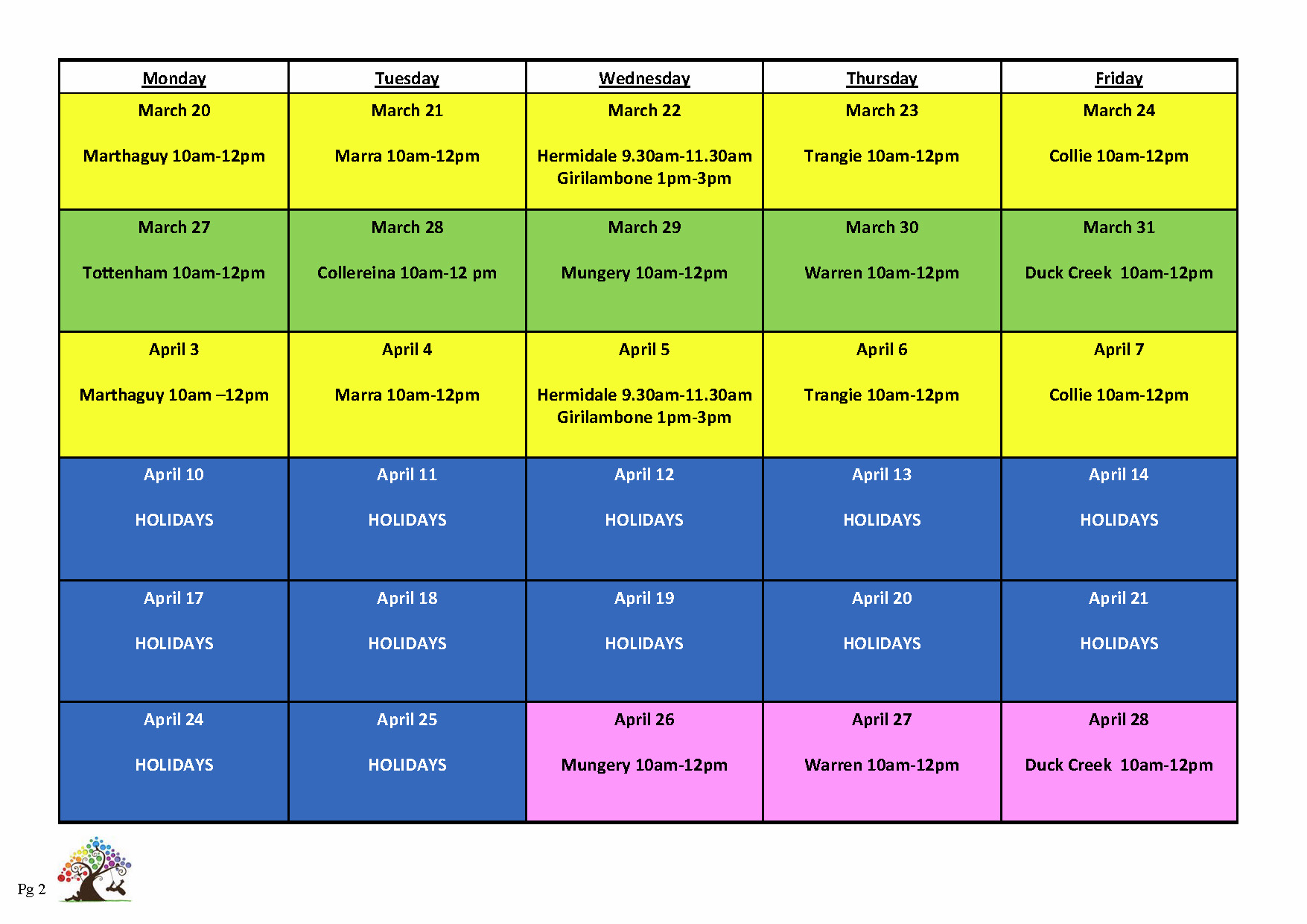 Timetable Term 4 2016 Page 2