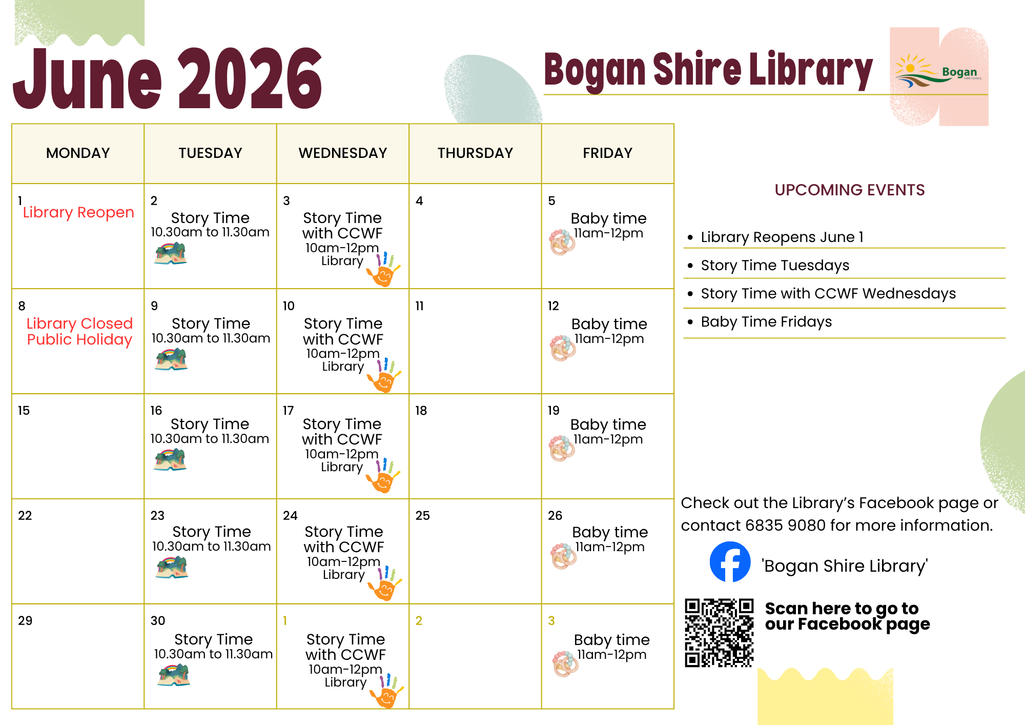 Library June Calendar 2026