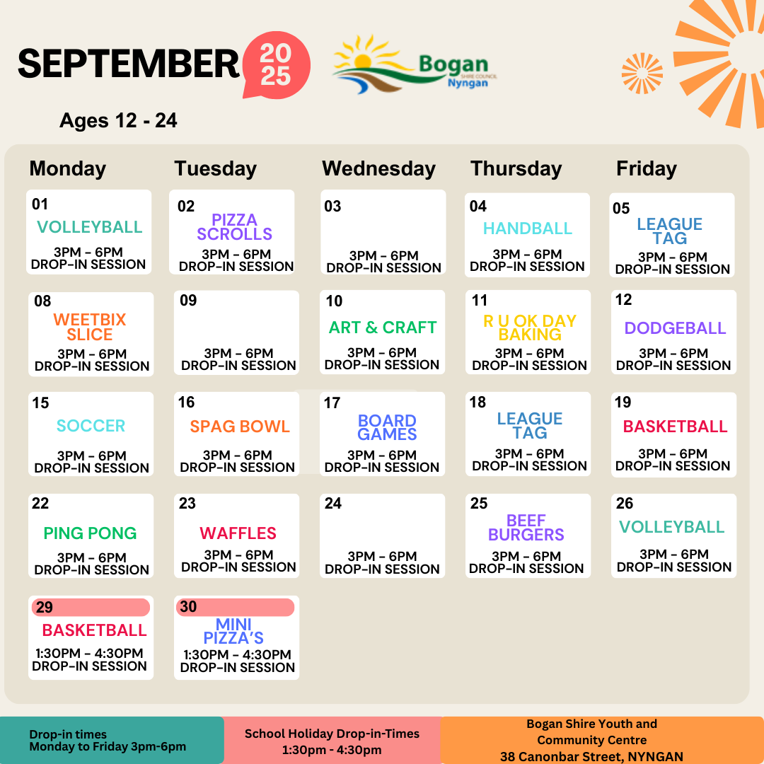 BSYCC September 2025 Calender