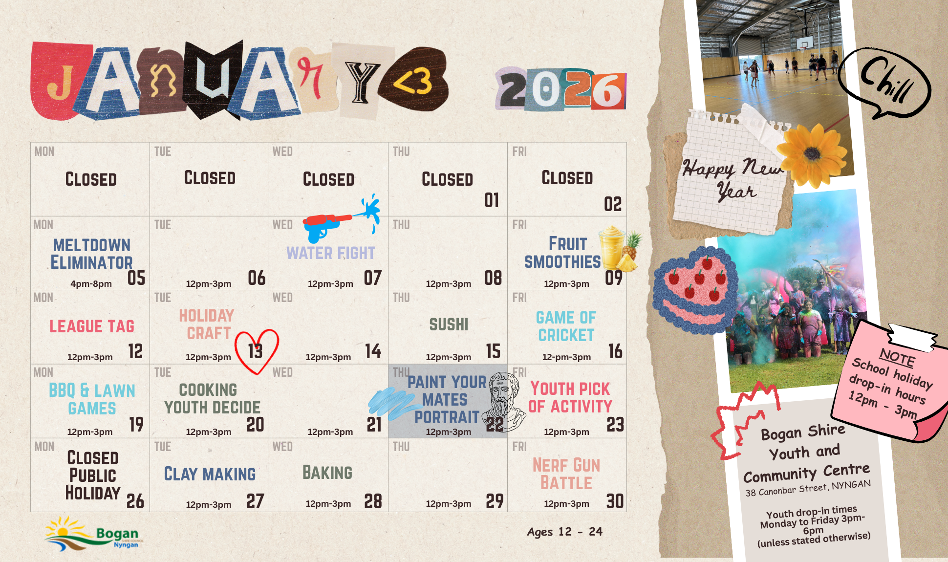 BSYCC January 2026 Calendar